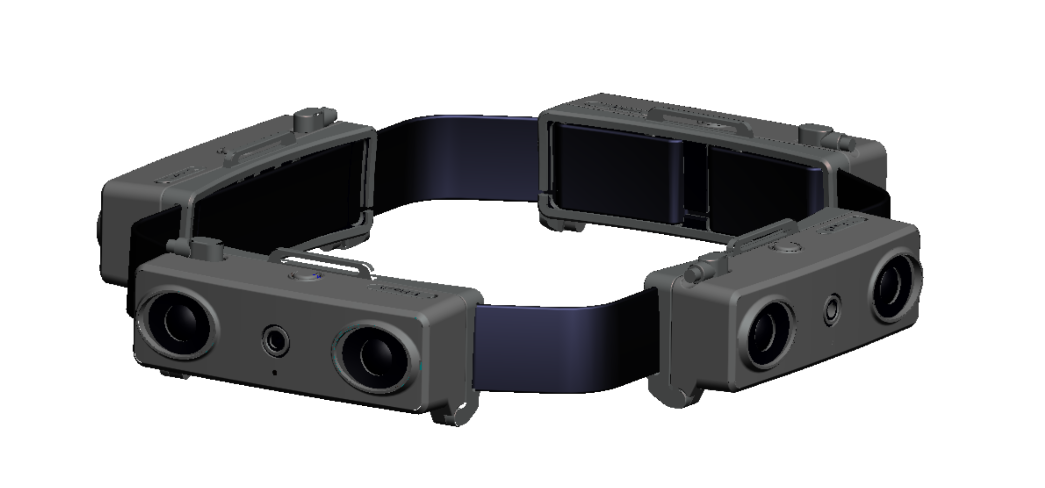 EGO R10 multi-camera headband in three-quarter view